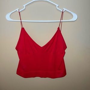Red Free People Ribbed Brami